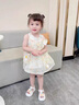 G.DUCKKIDS童裝女童夏裝套裝兒童衣服女寶寶夏季25新款小清新吊帶上衣兩件套 雛菊黃色+包包 90 尺碼1~2歲【 80-90cm】 曬單實拍圖