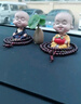 跟途創(chuàng  )意汽車(chē)擺件小佛系列可愛(ài)搖頭淡定小和尚公仔男女車(chē)載內裝飾用品 【平安+淡定】2串佛珠+防滑墊 曬單實(shí)拍圖
