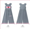 YSO【禮物系列】睡衣女夏棉連體方領(lǐng)蝴蝶結可愛(ài)簡(jiǎn)約家居服 L  灰色 曬單實(shí)拍圖
