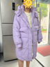 （反季清貨）2025冬季新款寬松小個(gè)子羽絨服女韓版連帽外套 淡紫 M 曬單實(shí)拍圖