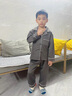 G.DUCKKIDS男童睡衣春秋冬款2025新款中大兒童三層空氣棉家居服套裝大男孩潮 灰色 120 cm 曬單實(shí)拍圖