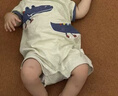 戴維貝拉新生兒爬服夏裝男寶連體衣短袖嬰兒衣服哈衣外出 曬單實拍圖