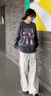 雪萊瓊斯（Shelley Jones）側拉鏈網(wǎng)格拼接褲子男夏季薄款潮牌寬松速干褲美式闊腿直筒休閑褲 軍綠 XL [推薦140-160斤] 曬單實(shí)拍圖