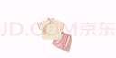 嘟嘟家男童漢服女童套裝夏季寶寶中國風(fēng)童裝新中式夏裝短袖短褲小童衣服 米白+粉 90 曬單實(shí)拍圖