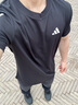 阿迪達斯（adidas）男子夏季新款經(jīng)典舒適透氣健身訓練速干休閑運動(dòng)短袖T恤 黑白色 L 曬單實(shí)拍圖