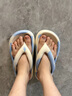 JCZS厚底人字拖女款2025新款夏季外穿防滑防臭夾腳海邊沙灘涼拖鞋女士 藍色 36 -37【適合35-】 曬單實(shí)拍圖