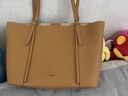 紅谷包包女包新款牛皮單肩手提包休閑通勤大容量托特包生日禮物 棕色 曬單實(shí)拍圖