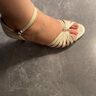 Bata時(shí)裝涼鞋女2025夏羊皮一字帶高跟涼鞋ABS17BY5 米白 39 曬單實(shí)拍圖