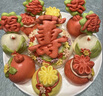 櫻小煮壽桃饅頭送老人生日祝壽禮物中式蛋糕糕點(diǎn)禮盒手工花饃膠東花餑餑 桃壽+2紅+2黃福+2石榴+2小桃 曬單實(shí)拍圖