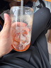 京東京造 玻璃杯 男士女生泡茶水杯子咖啡可樂吸管杯 500ml兩只裝 曬單實(shí)拍圖