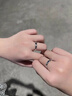 中國黃金銀戒指山盟海誓情侶對戒求婚戒指可調節(jié)送女生生日七夕情人節(jié)禮物 活口戒情侶對戒（一對）玫瑰禮盒 曬單實拍圖