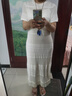 Olrain歐芮兒鏤空連衣裙女夏季女裝度假風(fēng)吊帶兩件套針織長裙 椰奶白 L 曬單實(shí)拍圖