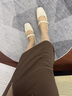 森達七夕禮物瑪麗珍鞋女款2025秋新商場同款平底淺口單鞋XPA01CQ5 米白 37 曬單實拍圖