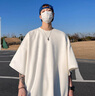 杜小閑 美式重磅短袖男夏季2025新款潮牌麂皮絨t恤高街百搭痞帥半袖體恤 杏色 XL [推薦120-140斤] 曬單實(shí)拍圖