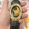 史蒂芬 新款休閑韓潮老鷹頭鱷魚紋牛皮帶腰帶青中老年鍍包金百搭 款式一黃金扣 皮寬3.8cm 110cm 曬單實(shí)拍圖