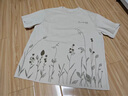 紫涵（ZIHAN）紫涵花卉刺繡T恤女夏季森系舒適親膚感寬松圓領(lǐng)短袖上衣 米黃 M 曬單實拍圖