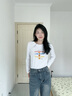 MJ STYLE純棉長(cháng)袖t恤女2026年秋裝新款潮流可愛(ài)風(fēng)寬松減齡內搭打底衫上衣 曬單實(shí)拍圖