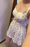 HOLLISTER25夏季新甜美歐若風鏤空小飛袖連衣裙褲女裝KI359-5034 云朵白碎花 S (165/88A)標準版 曬單實拍圖