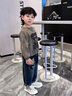 G.DUCKKIDS童裝男童套裝春秋季一歲寶寶衣服純棉襯衣兩件套1-3歲4兒童運動服 灰色 90 (建議寶寶10-12公斤 24-36個 曬單實拍圖