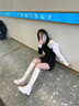 卡帝樂鱷魚（CARTELO）后拉鏈棕色長(zhǎng)筒靴女秋加絨2025新款長(zhǎng)靴不過膝小個(gè)子騎士靴 棕色-內(nèi)增高7CM-單里 36 曬單實(shí)拍圖