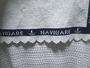 Navigare意大利小帆船翻領(lǐng)T恤女士夏季時尚五分袖針織衫條紋百搭休閑上衣 科技白/蘭 XL 碼 曬單實拍圖