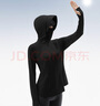 蕉內(nèi)涼皮收腰防曬衣女士冰絲護手背防曬服夏 黑色 M 曬單實拍圖