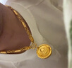 吉財運(yùn)黃財神黃金吊墜項(xiàng)鏈999足金掛墜金包銀古法鏨金吉言金圓牌手工款 包金1克小號黃財神吊墜約22g 曬單實(shí)拍圖