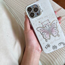 圣圖朗彩銀煙花蝴蝶適用iPhone16華為mate70蘋(píng)果15PromAX手機殼14plus小米13高級感12磨砂女11防摔保護套 彩銀白-蝴蝶小貓 iPhone 13 Pro Max 曬單實(shí)拍圖