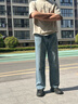 吉普（JEEP）萊賽爾薄款男士牛仔褲2025春夏日常休閑百搭直筒闊腿褲男 曬單實(shí)拍圖