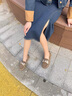 星期六（St&Sat）單鞋女復古蝴蝶結(jié)平底女鞋氣質(zhì)軟底樂福鞋 SSC3111F4E 卡其 38  曬單實拍圖