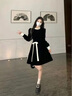 蔻伊婭（Kouyiya）品牌女裝新品赫本風(fēng)小黑裙秋冬2025新款氣質(zhì)復古長(cháng)袖連衣裙女收腰 黑色長(cháng)款 M 曬單實(shí)拍圖