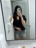 佐敘辣妹高腰彈力牛仔短褲女2025夏季做舊顯瘦百搭緊身包臀牛仔褲熱褲 淺藍(lán)色 S （85-100斤） 曬單實(shí)拍圖