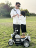 哈哈怪兒童電動(dòng)摩托車(chē)兒童摩托車(chē)3-6歲兒童電動(dòng)車(chē)玩具車(chē)可坐人兒童車(chē) 頂配白|6V10電瓶+雙驅(qū)+遙控 曬單實(shí)拍圖