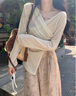 妙奕嘉白色長袖t恤女士夏季2025年新款防曬罩衫涼感t恤衫上衣打底空調(diào)衫 設(shè)計(jì)感褶皺交叉長袖罩衫 L 【建議100-115斤】 曬單實(shí)拍圖