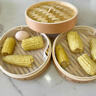 黃一府（HUANG YI FU）黃一府家用加深木蒸籠蒸包子饅頭蒸格竹制蒸鍋籠屜商用竹編保溫籠 27cm二籠一蓋【加深】 曬單實(shí)拍圖