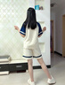 迪士尼（Disney）女童套裝夏裝2024新款洋氣女孩短袖大童夏季短褲時(shí)髦運(yùn)動(dòng)兩件套 杏色 170 曬單實(shí)拍圖