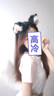 默研（MOYAN）可充電仿真獸耳頭飾道具可拆卸頭箍可動(dòng)貓耳發(fā)飾電動(dòng)貓咪耳朵發(fā)箍 電動(dòng)奶茶喵喵耳套-黑 B06-202 曬單實(shí)拍圖