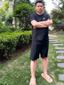 吉普（JEEP）冰絲運動(dòng)套裝男士夏季休閑跑步?jīng)龈兴俑赏笟舛绦鋞恤短褲兩件套男 黑色+黑色 3XL -150-165斤 曬單實(shí)拍圖