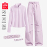 名創(chuàng)優(yōu)品（MINISO）套裝女2025春夏季薄款速干長袖上衣傘兵褲子一整套搭配防曬運動裝 淺紫(純色)+紫色(純色) L 165(體重115-130斤) 曬單實拍圖