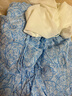 edition絲棉碎花連衣裙女夏季新款系帶v領藍色度假長裙氣質裙子 藝術花卉色 XS/155 曬單實拍圖