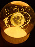 冠力熊 GUARLYXOR星空宇航員水晶球小夜燈發(fā)光木質(zhì)底座擺件玻璃球3d內(nèi)雕太陽系 水晶球 漫步星空 8CM球+6CM暖光連線 曬單實(shí)拍圖