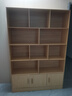 實木書柜客廳展示柜落地置物架柜收納儲物架學(xué)生家用書架帶門立柜 原木色120*30*180cm性價比高 曬單實拍圖