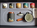 蘇氏陶瓷（SUSHI CERAMICS）手繪釉畫彩茶具套裝千里江山側(cè)把壺干泡盤五色茶杯文創(chuàng)伴手禮 曬單實拍圖
