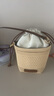 CHARLES&KEITH25夏新品鏤空編織抽繩手提斜挎水桶包七夕禮物CK11-10782618 Beige米色 R 曬單實拍圖