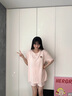 TEENIE WEENIE小熊棉刺繡睡衣女2025夏季女童短袖短褲家居服套裝 珍珠粉 L 曬單實(shí)拍圖