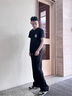 izzueIT夏季薄款條紋男士休閑褲男2025新款寬松直筒褲闊腿工裝褲子男褲 曬單實(shí)拍圖