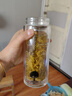 希諾雙層玻璃杯帶蓋過濾辦公室經(jīng)典泡茶杯男士商務(wù)耐熱玻璃水杯子 本色227ml 曬單實(shí)拍圖