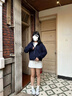 JRET開衫連帽衛(wèi)衣女款2025新款春秋冬小個子藏青色加絨短款厚外套 藏青 S :【80-100斤】 曬單實拍圖