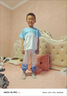 迪士尼寶寶男童夏季套裝青少年新中式漸變速干短袖防蚊褲中大童休閑兩件套 藍(lán)色#1039 150 建議140-150cm【建議身高15 曬單實拍圖
