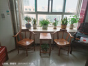 尋古紅木家具非洲雞翅木（學名：非洲崖豆木）三角椅子實木中式會客椅客廳休閑椅靠背椅陽臺桌椅 三件套:三角椅+牙板茶幾 曬單實拍圖